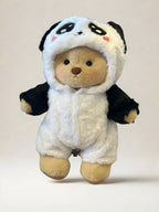 30cm-es plüssmackó és panda overál