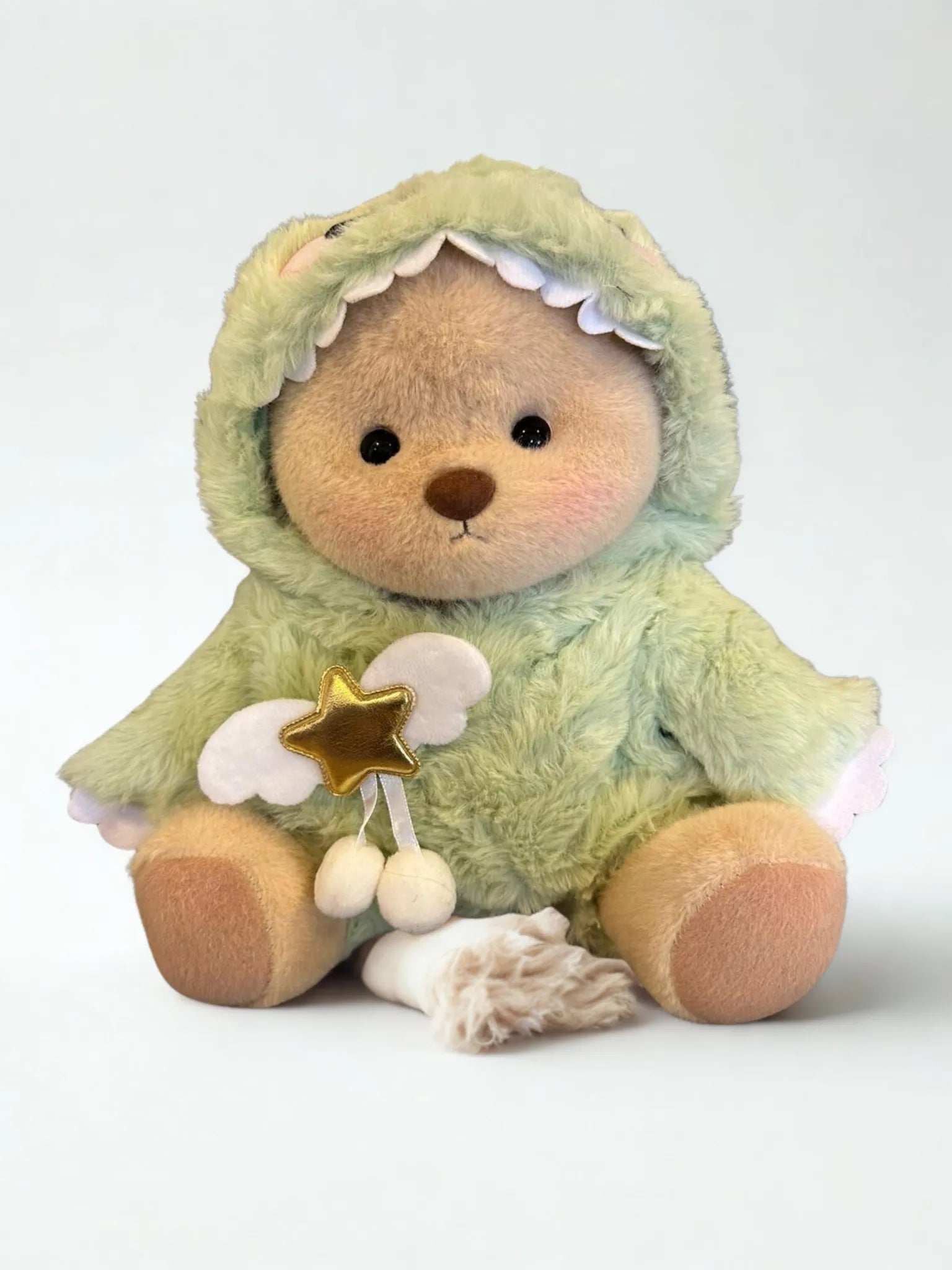 30cm-es plüssmackó és zöld dinoszauruszos szett 2